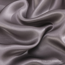 Dark grey color plain dyed silk fabric 19mm 100% silk charmeuse silk stretch satin for dress